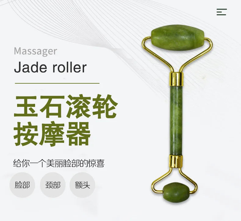 Jade Roller Massager 3-Piece Set for Face and Muscle Relief Back Massage Instrument Tidesmit