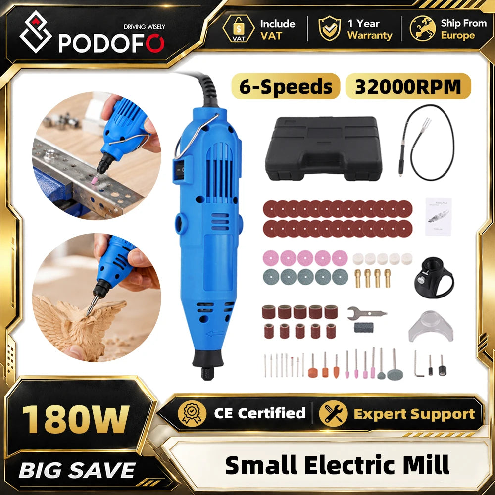 Podofo 80PCS Engraver Electric Drill Dremel Mini Drill DIY Drill Grinder 135W Power Tool 32000RPM Electric Mini Drill Grinder Engraver Polisher with Rotary Tools Set Kit For Dremel