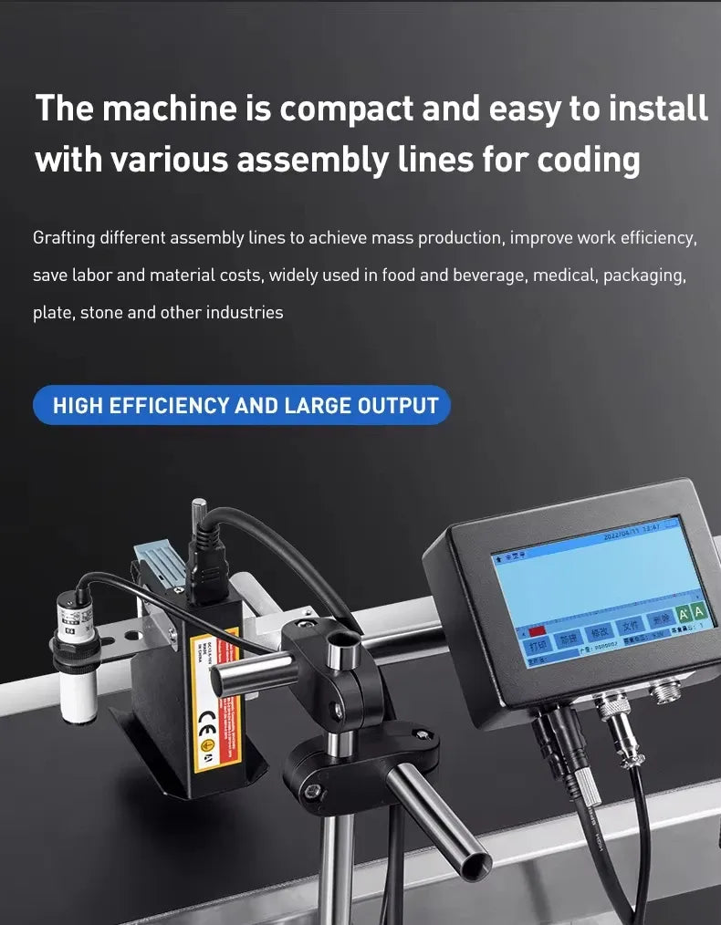 Electric inkjet date and batch coding printer with touchscreen control