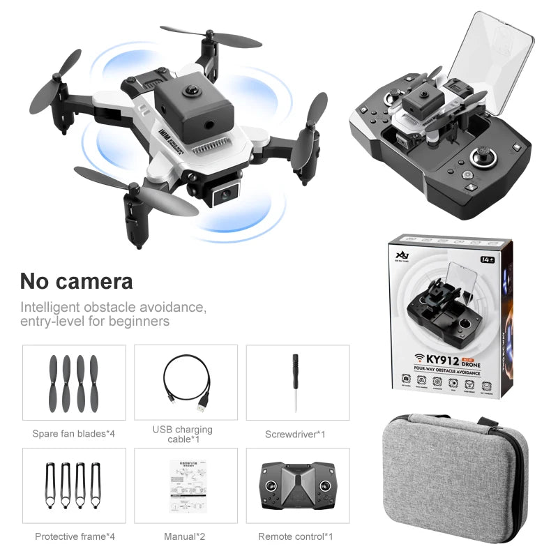 Mini 4K Dual Camera Drone - Foldable Portable RC Quadcopter White no cameras Tidesmit