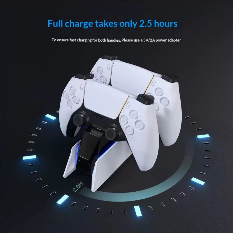 PS5 DualSense Charging Station: Fast Dual Dock Stand for Controllers Tidesmit