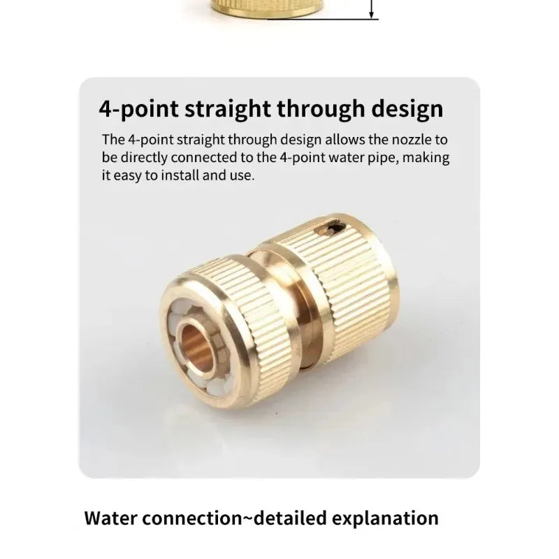 4-way Water Quick Connector High Pressure Quick Coupling For Car Washer Water Gun Adapter Joints Garden Irrigation 2027