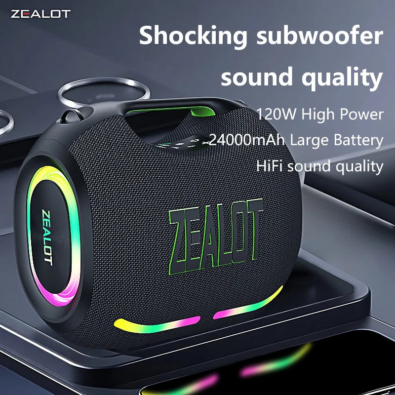 ZEALOT-ZE01 300W Big Power Wireless Speaker TWS Subwoofer Bluetooth Speaker High Volume Waterproof Portable Mobile Power HIFI Sound Qual Ultra-Long Battery Life