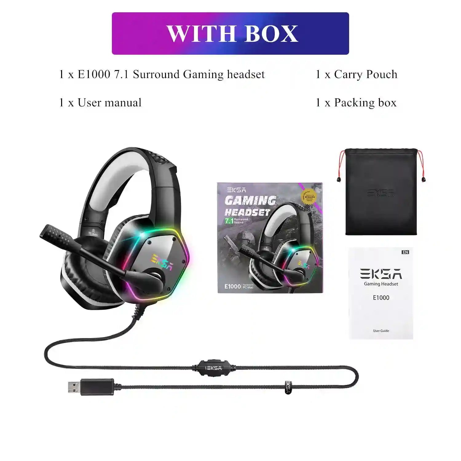 Wireless Gaming Headset with Mic - 7.1 Surround Sound for PC and PS5 Gray with Box China Mainland Tidesmit