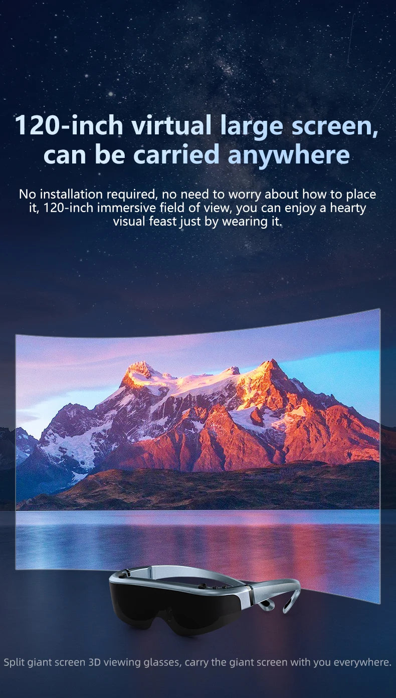VR Smart Glasses 4K Dual Lens - Portable Private Mobile Theater Tidesmit