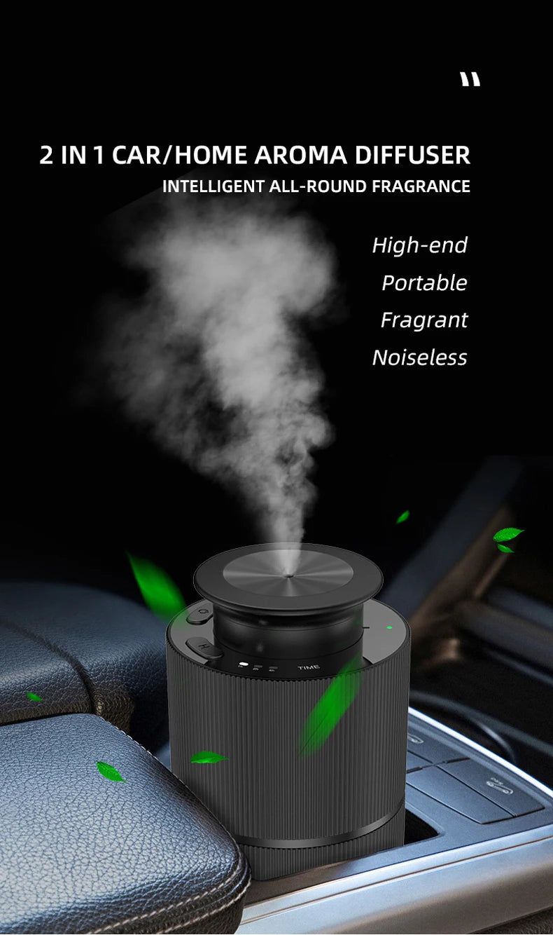 Metal Body Smart Car Diffuser Portable Rechargeable Waterless Aroma Nebulizer Home Office Essential Oil Fragrance Machine