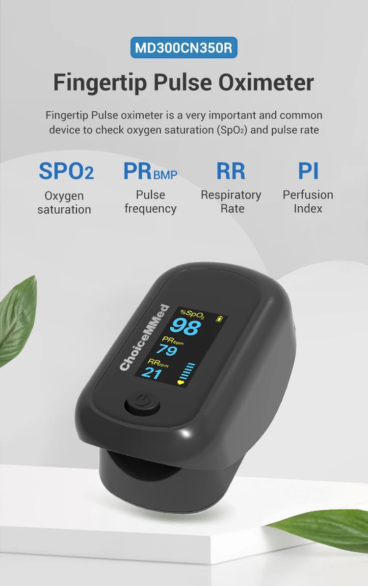 ChoiceMMed Portable Medical Finger Pulse Oximeter Blood Oxygen Saturation Meter Heart Rate SpO2 PR LCD Oximetro De Dedo Monitor