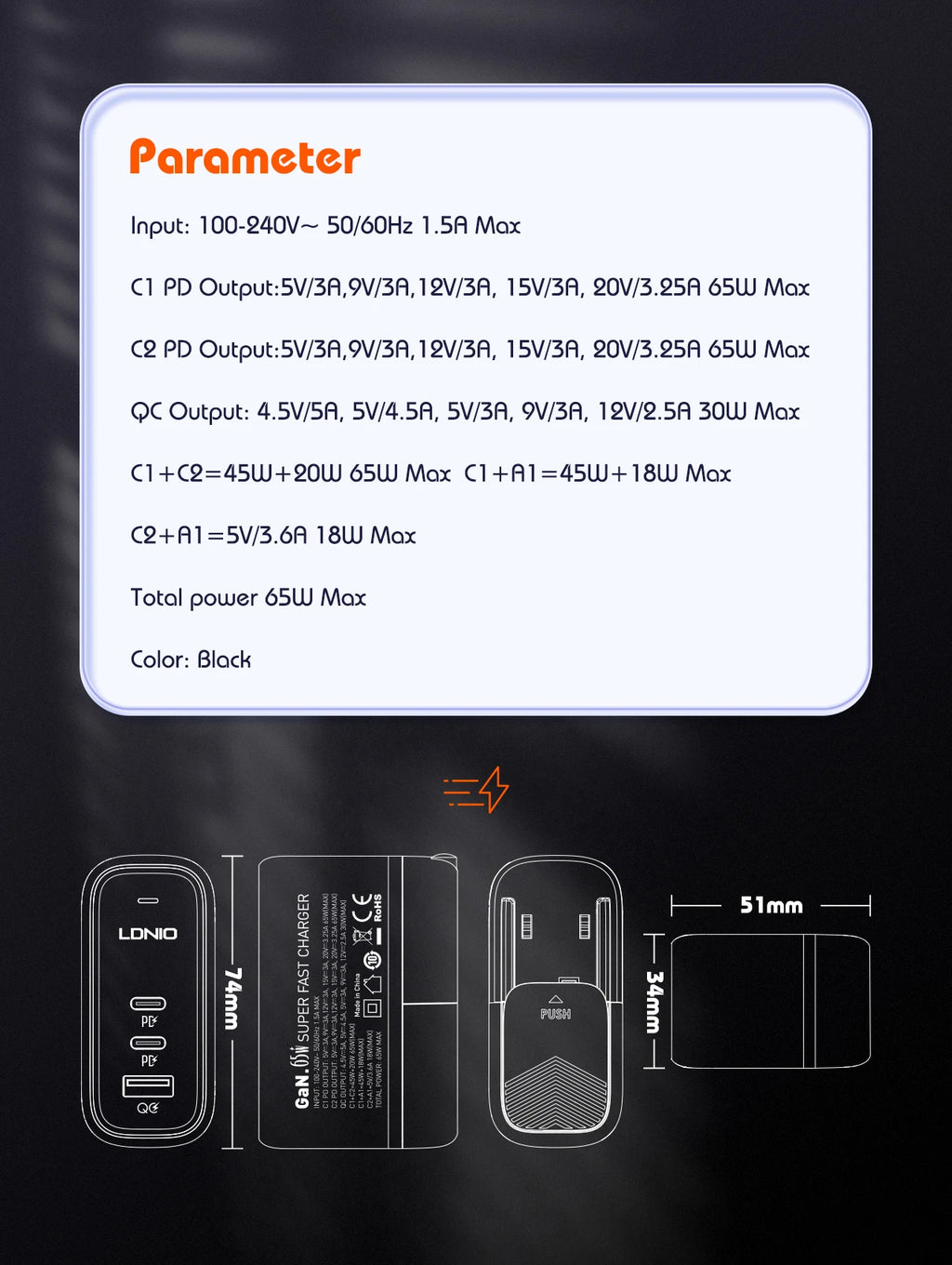 140W GaN USB C Charging Station 6-Port Hub for Universal Travel Tidesmit