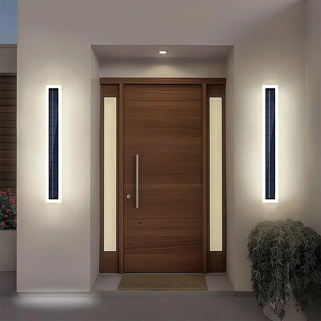 60cm Solar Wall Light Outdoor IP65 Waterproof LED Wall Lamp Dusk to Dawn Solar Powered Exterior Light Fixture for Garden Patio