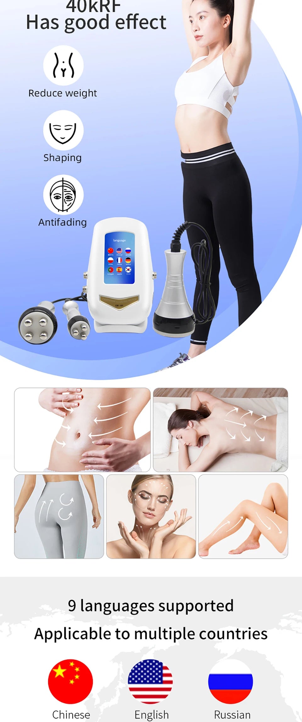 40K Cavitation Machine & RF Body Slimming Device for Targeted Massage Body Shaping Massage Equipment Tidesmit