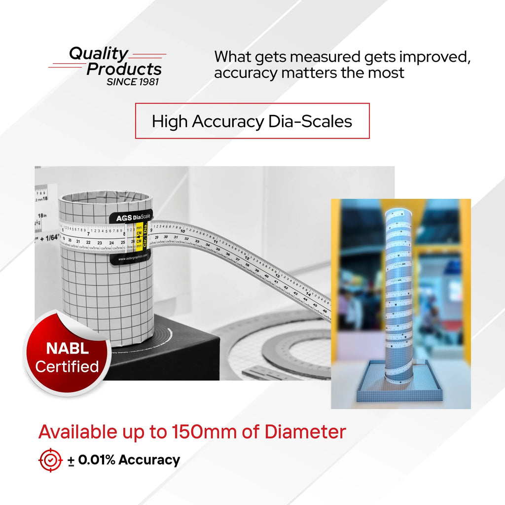 Flexible diameter tape measure with circular detail of high-accuracy diameter scale