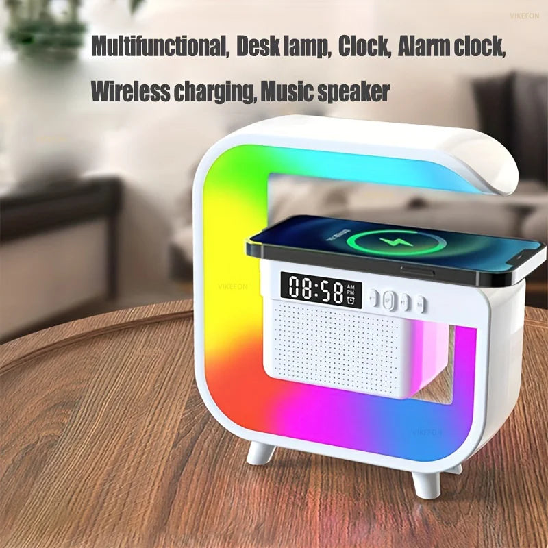 Wireless Charger Station with RGB Light and Portable Bluetooth Speaker Tidesmit