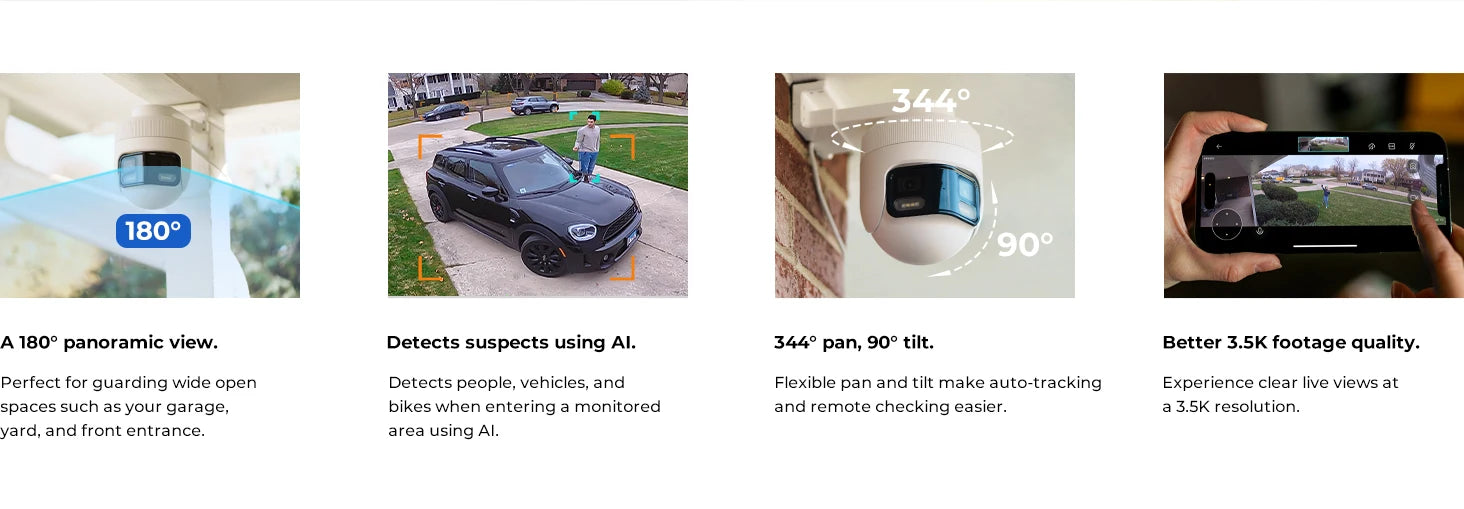 IMILAB EC6 Panorama WiFi Security Camera 6MP 180° Panorama AI Human Detection PTZ Color Night Vision Compatible with Xiaomi Home
