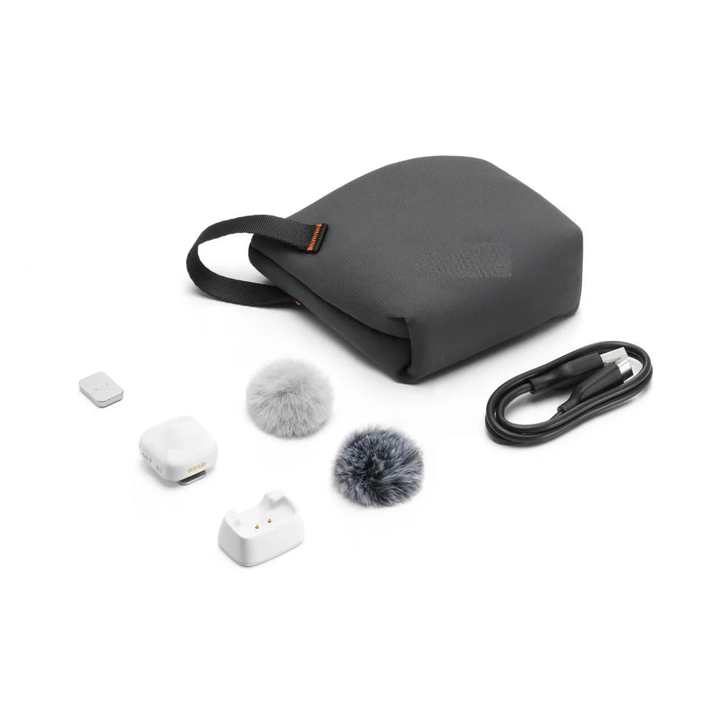 Wireless Lavalier Microphone System | Pro Audio for Content Creators Transmitter white Tidesmit