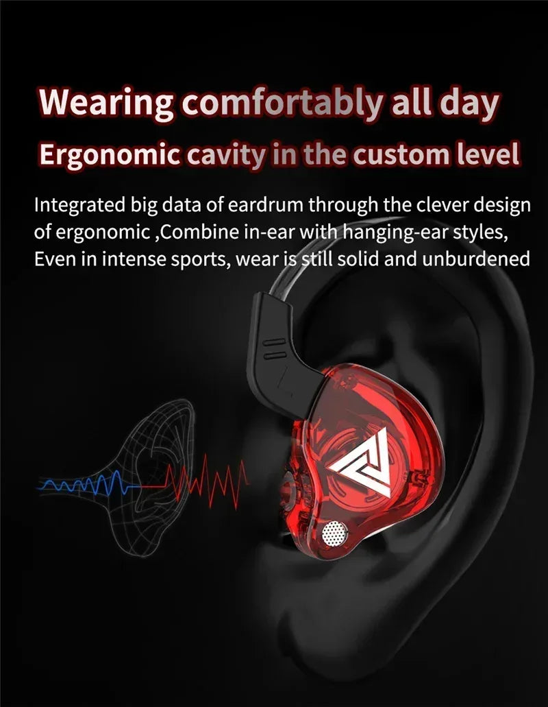 Original QKZ AK6 In Ear Earphone 6 Dynamic Driver Unit Headphone With Mic Stereo Sports HIFI Subwoofer Headset Monitor Earbuds Tidesmit