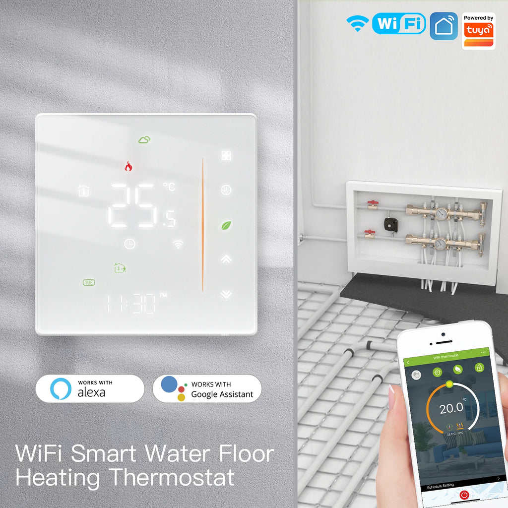 MOES Smart Thermostat WiFi/ZigBee for Water/Electric/Gas Boiler, Weekly Programmable, Works with Alexa Google Tuya, 86mm