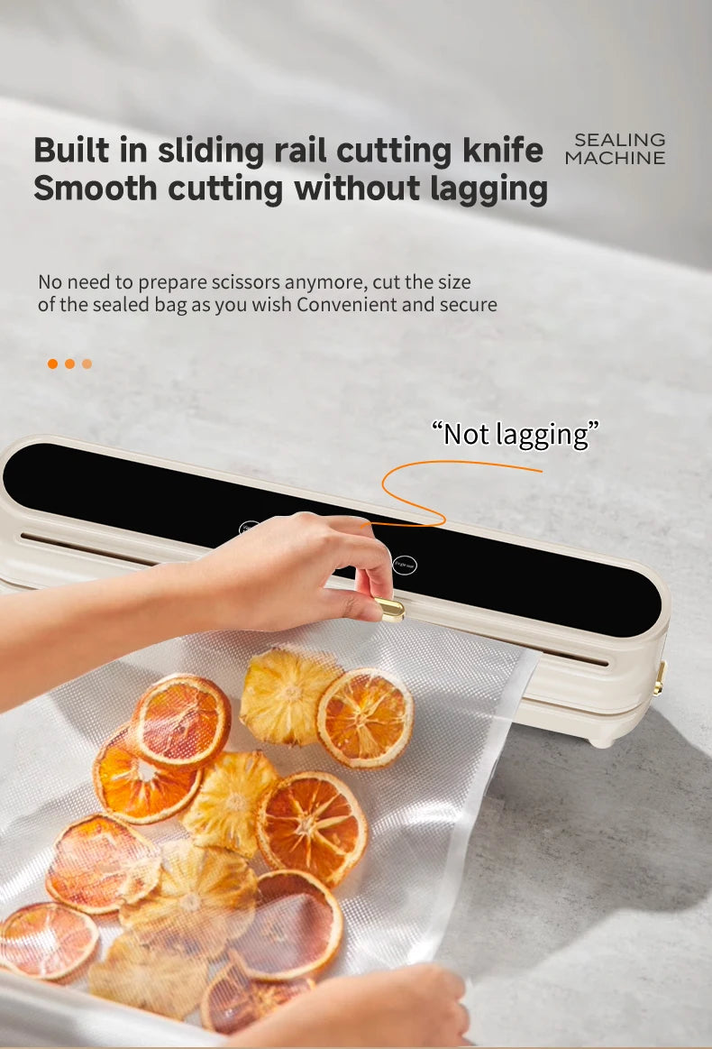 2026 New Electric Vacuum Sealer Built‑in Cutter Dry Wet Mode Automatic Food Sealer Kitchen Food Preservation Packaging Machine