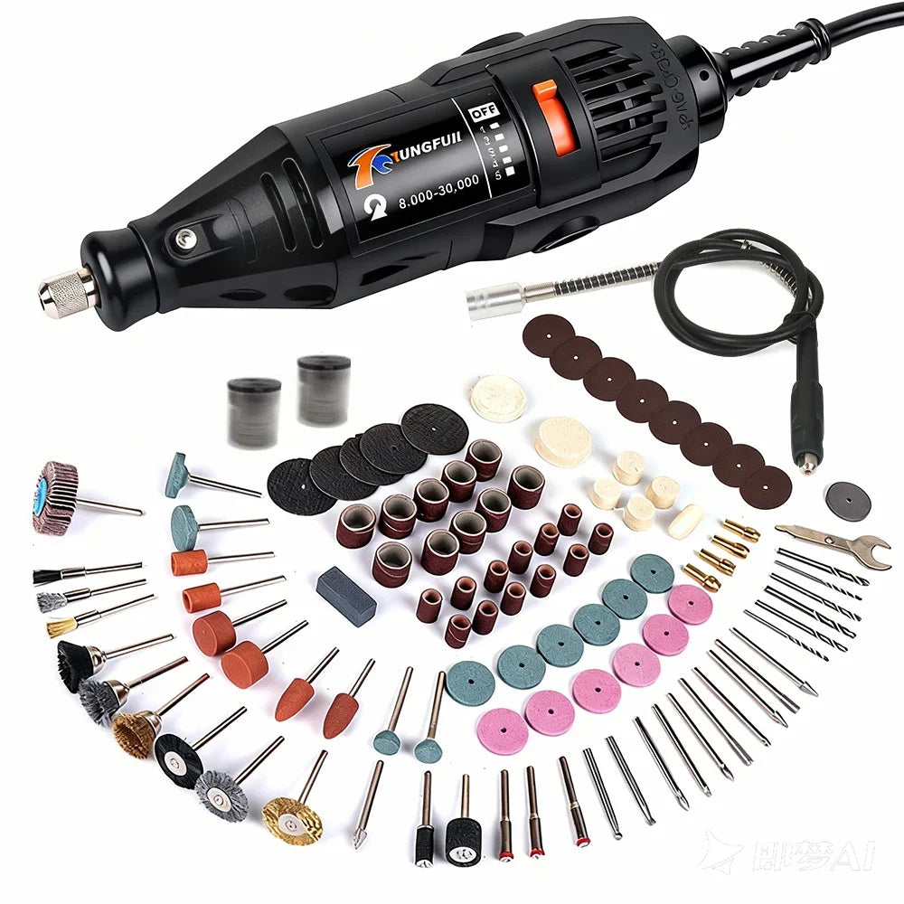Mini Electric Drill Engraver Machine, Dremel Rotary Tools, Engraver Grinder Compatible with Power Tools, Accessories, 220V