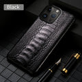 iPhone 16 Pro Max Genuine Leather Case | Slim Shock-Absorbing Cover black Tidesmit