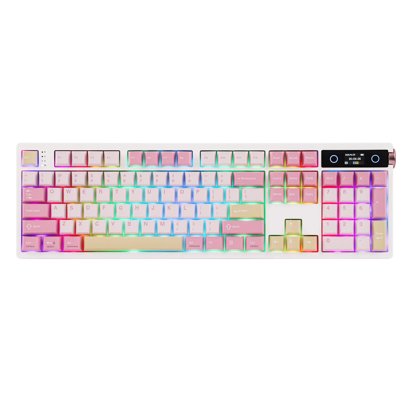 EPOMAKER TH108 PRO 100% Full-Sized Gasket-Mounted Wired/BT/2.4Ghz Wireless Mechanical Keyboard with Screen & Knob RGB Backlight