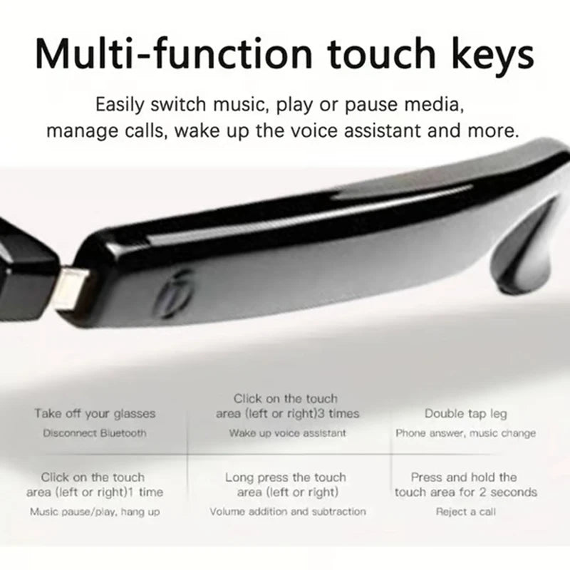 AI Translation Smart Glasses with Bluetooth Audio & UV Protection Tidesmit