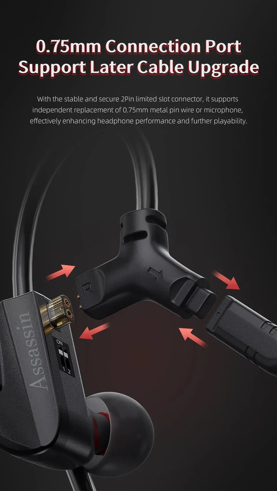Tidesmit Gaming Earphones 1BA+1DD Dual Driver Wired In-Ear HiFi Assassin Tidesmit