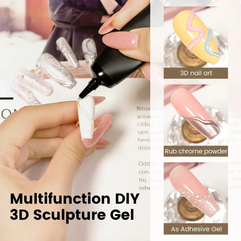 3D Sculpture Gel Nail Polish 15ml - Professional Soak Off Formula Permanent Makeup Machines Tidesmit