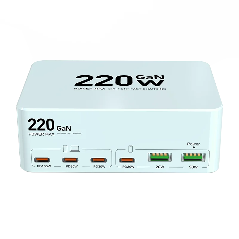 220W GaN USB-C Fast Charger Station for Multi-Device Charging 818L 220W Tidesmit