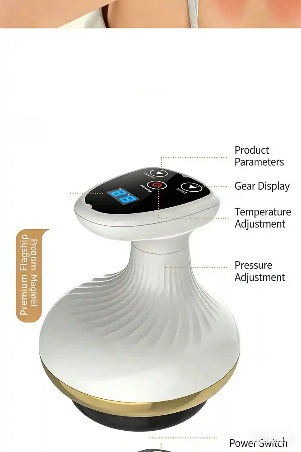 Electric Cupping Massager with Heat Therapy - Tidesmit Wellness Tool Massage Roller Tidesmit