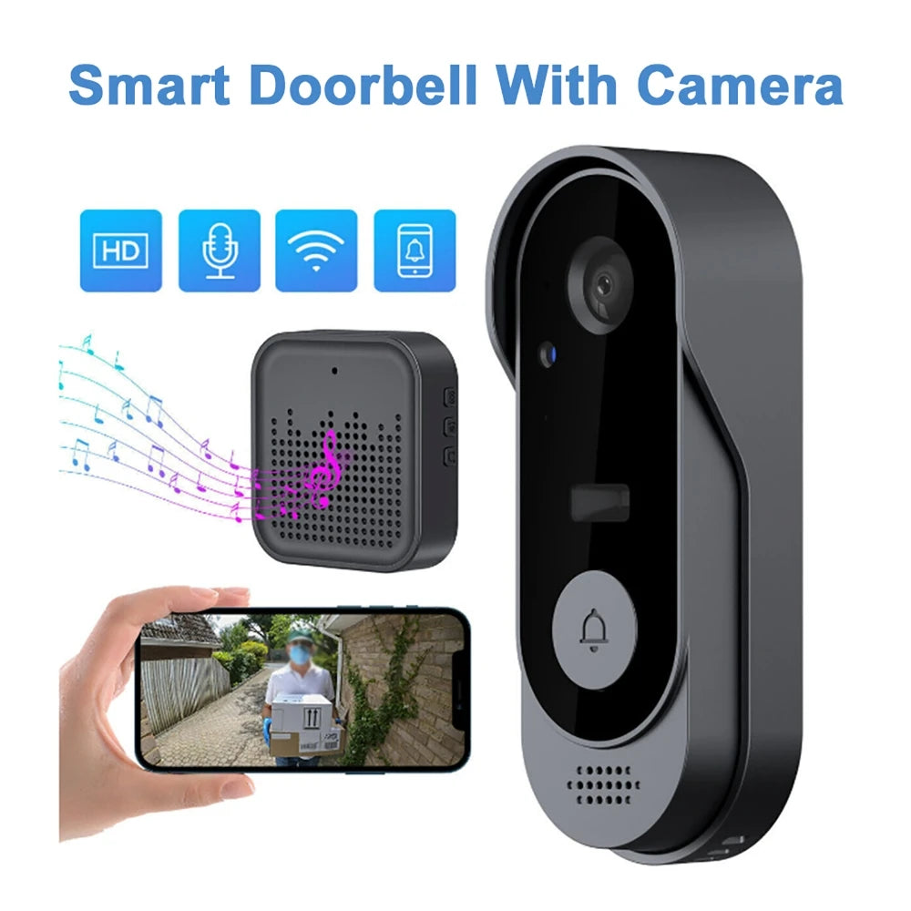 Wireless Smart Doorbell with Video Intercom WIFI App Remote Control High Definition Night Vision Surveillance Video Monitor