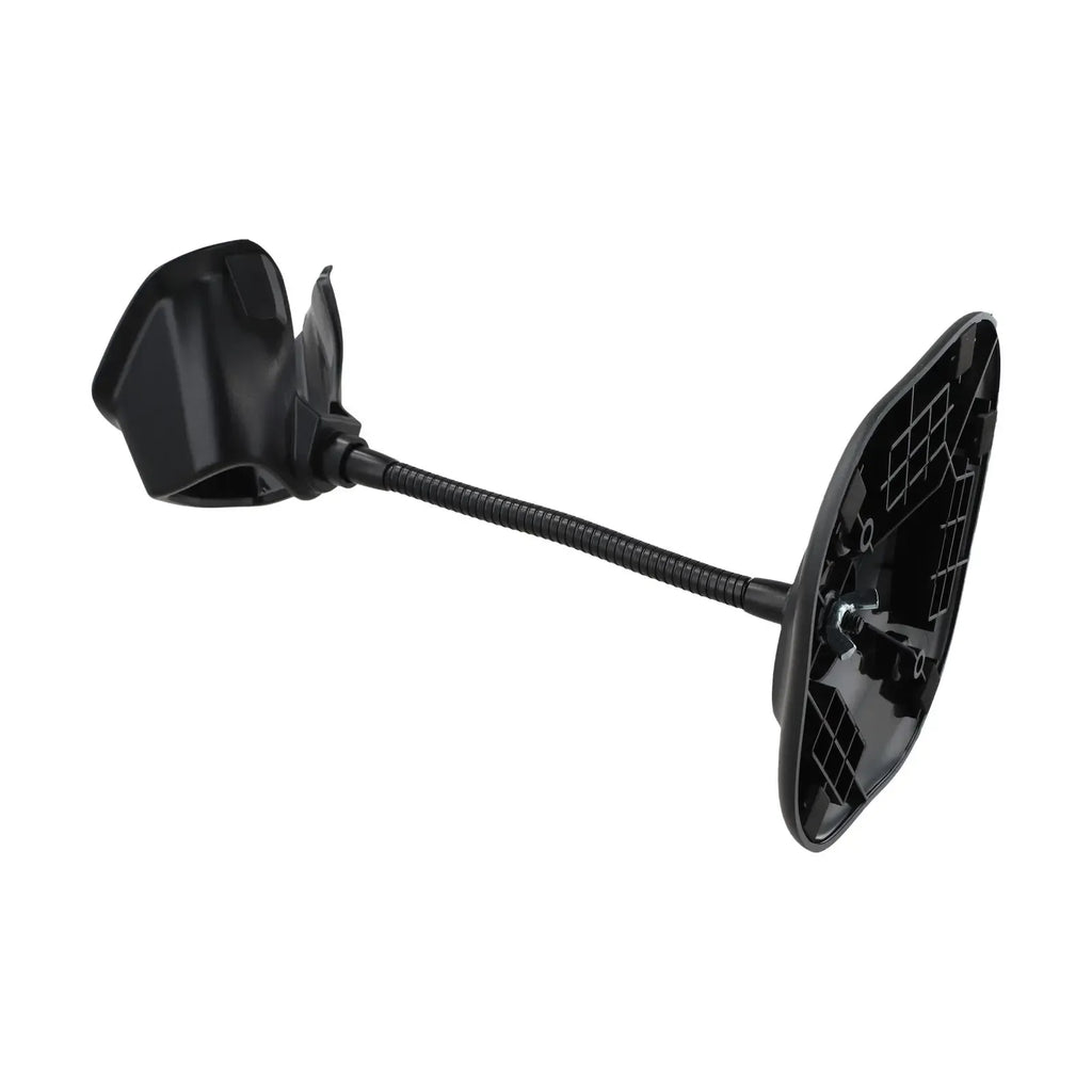Adjustable barcode scanner bracket with dual side mounts and flexible neck, black