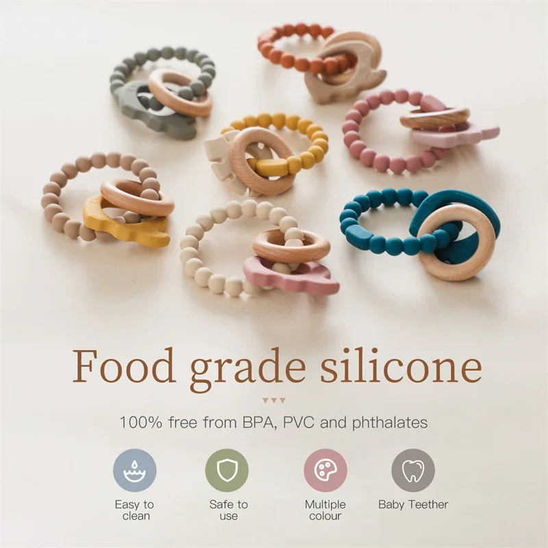 Baby Silicone Phone Teether Toy Pacifier Kids Cartoon Teething Silicone Newborn Early Dental Care Gums Molar Stick Baby Toy Gift