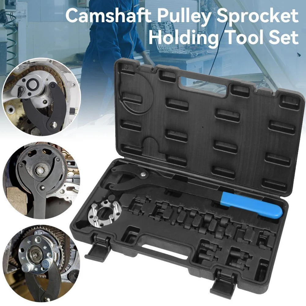 Podofo Camshaft Pulley Wrench Holder Tool Set For VW Audi T10172 T10554 Gear Belt Pulley Retaining Wrench Adjustable Tool