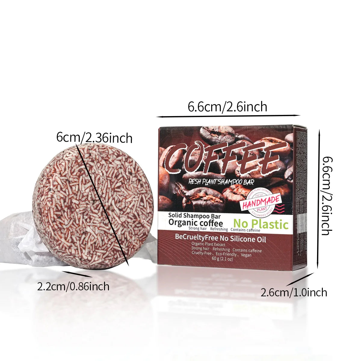 J+60g Coffee Solid Shampoo Moisturizing Cleaning Decontamination Oil Control Dandruff Removing Hair Care Soap