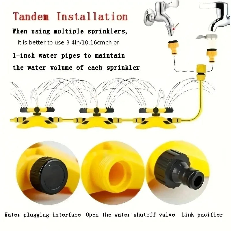 360 Degree Automatic Rotating Water pipe set Garden Lawn Sprinkler Yard Large Area Coverage Watering Irrigation Spraye 2027