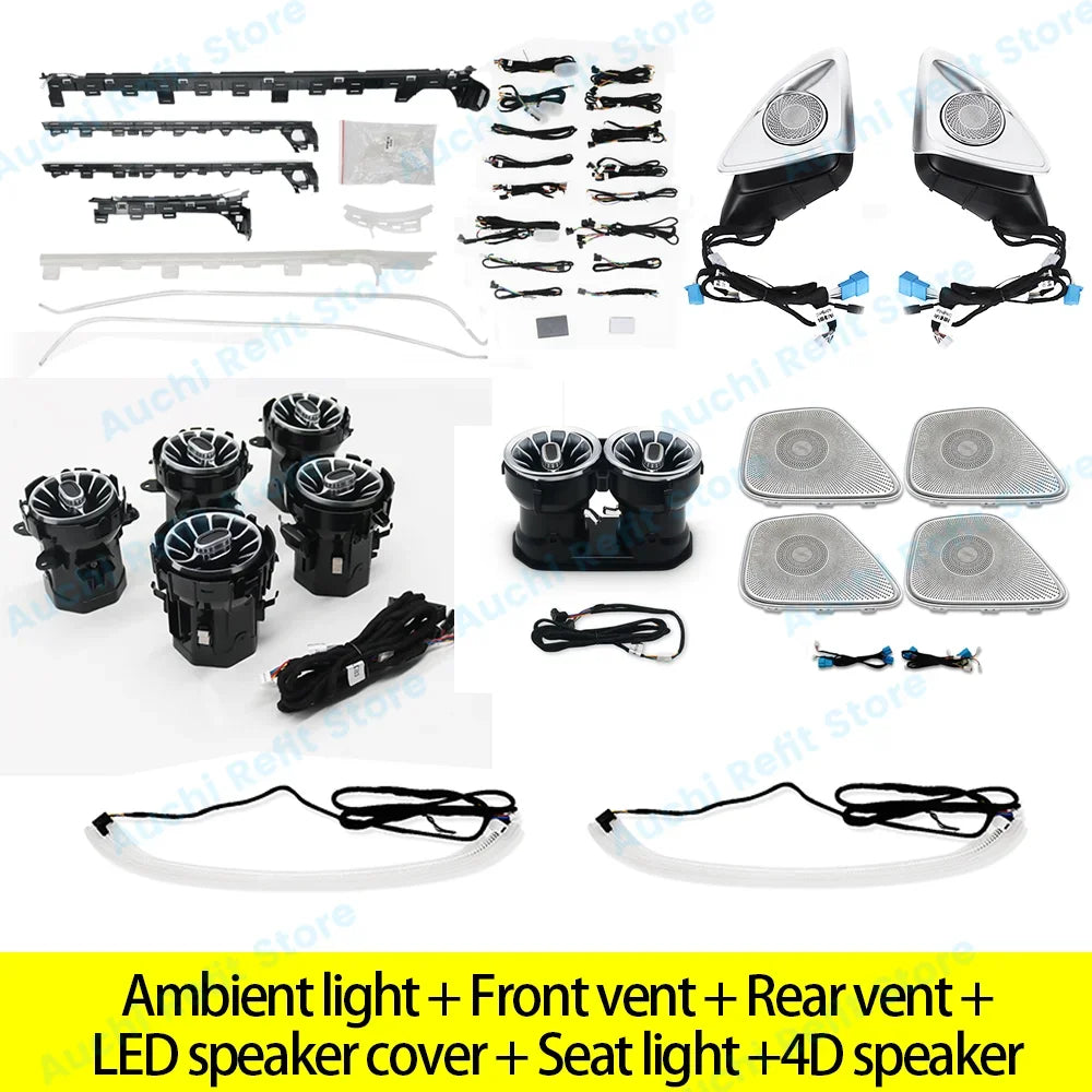 Mercedes Benz 64 Color RGB LED Ambient Air Vent Interior Upgrade Kit W177 Suit 5 CN Tidesmit