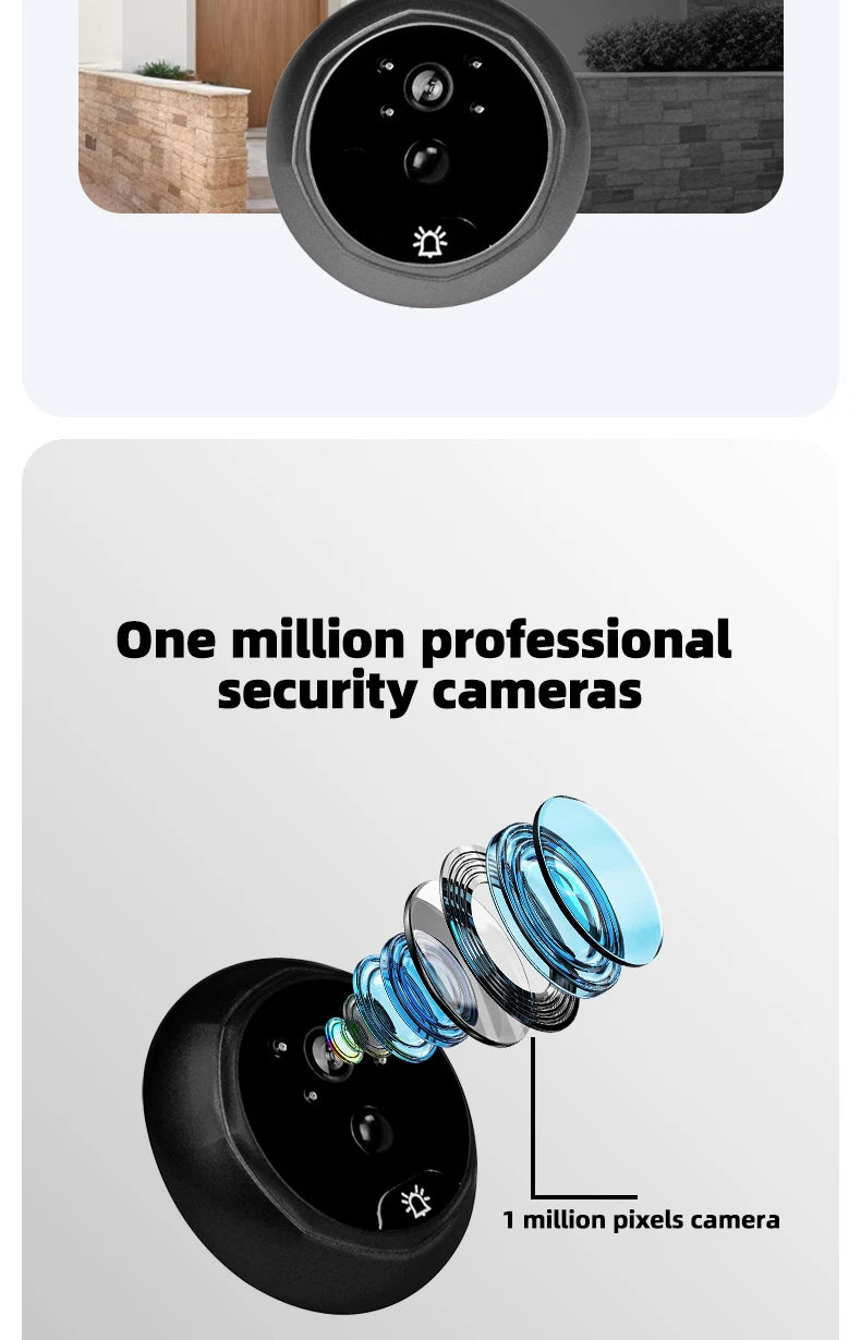 4.3 Inch HD Display Visual Peephole Video Doorbell 145 Degree Angel 1 Megapixel Camera PIR Motion Detection Night Vision Cat Eye
