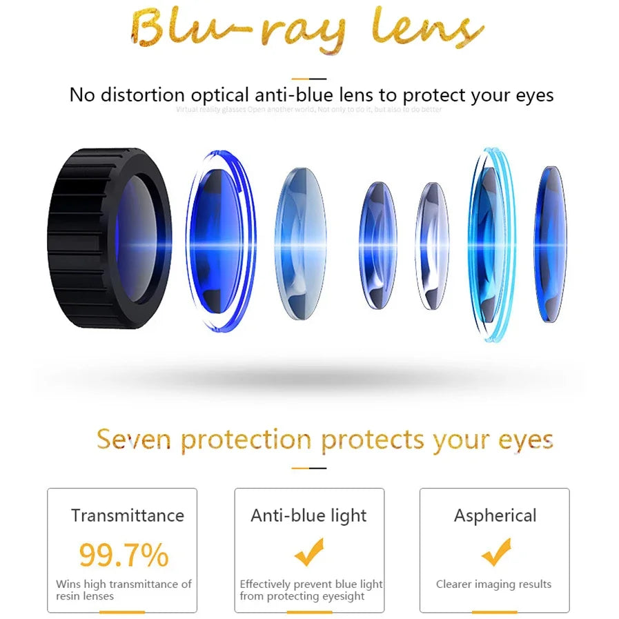 VR Headset for Smartphones - Lightweight Immersive Smart Glasses with Controller Tidesmit