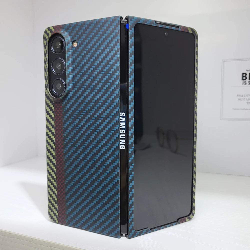 Samsung Galaxy Z Fold 6 Carbon Fiber Case | Ultra-Thin Aramid Cover Color(Big hole) China Mainland Tidesmit