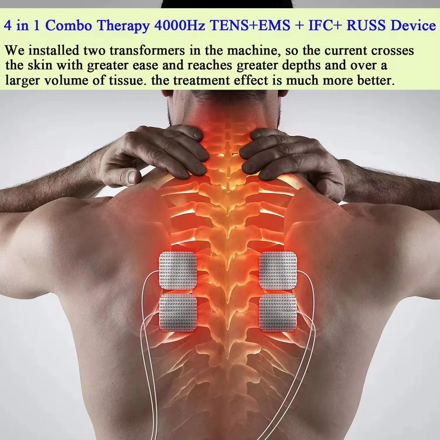 TENS Muscle Stimulator 4-in-1 Massager with Heat Therapy Back Massage Instrument Tidesmit