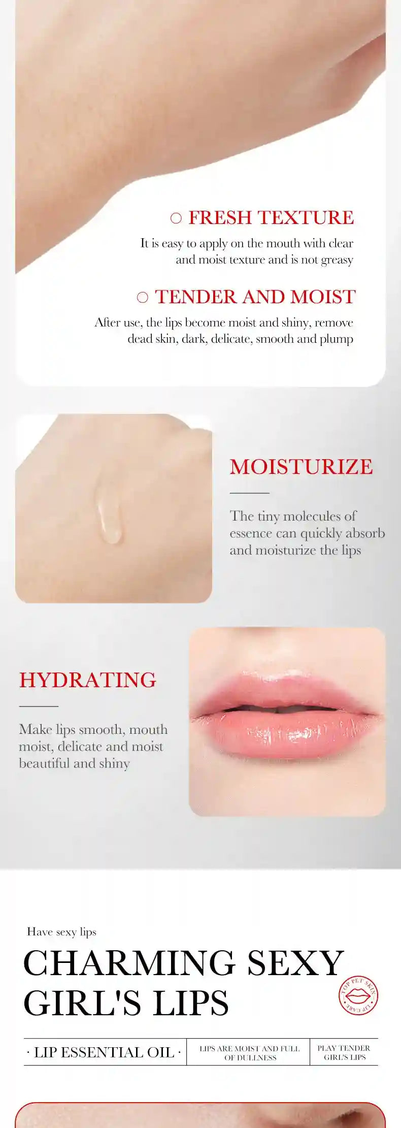 Lip Plumping Serum With Hyaluronic Acid - Hydrating Lip Treatment Lip Care Tidesmit