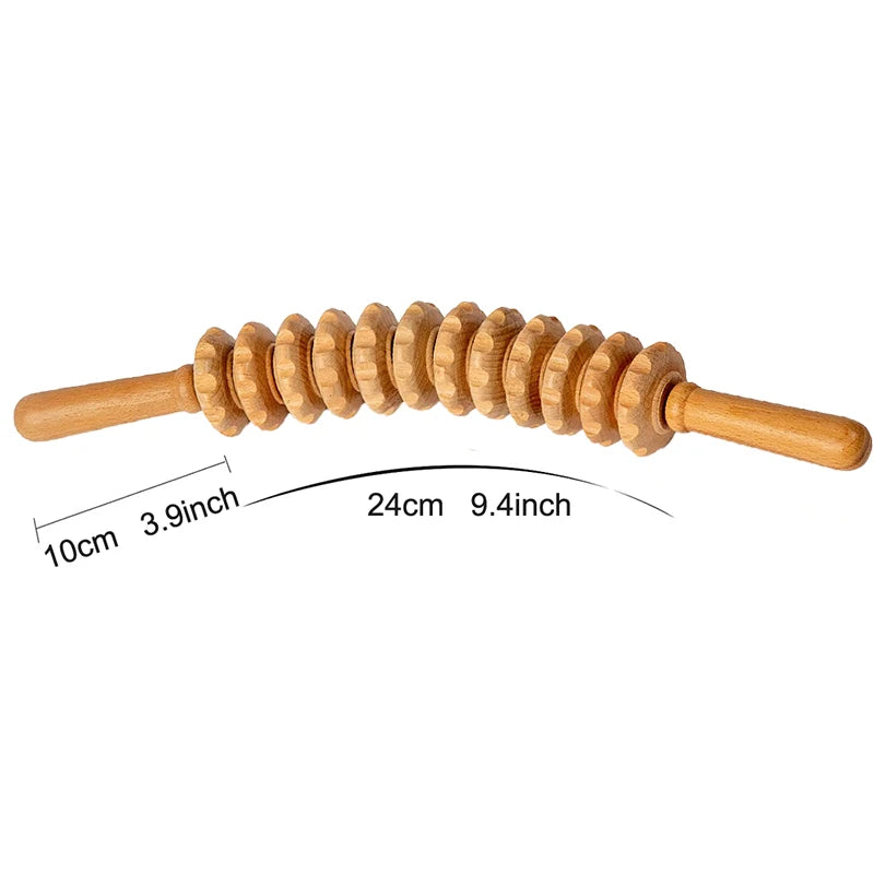 Wooden Back Massage Roller Stick - 12 Gear Deep Tissue Tool Back Massage Instrument Tidesmit