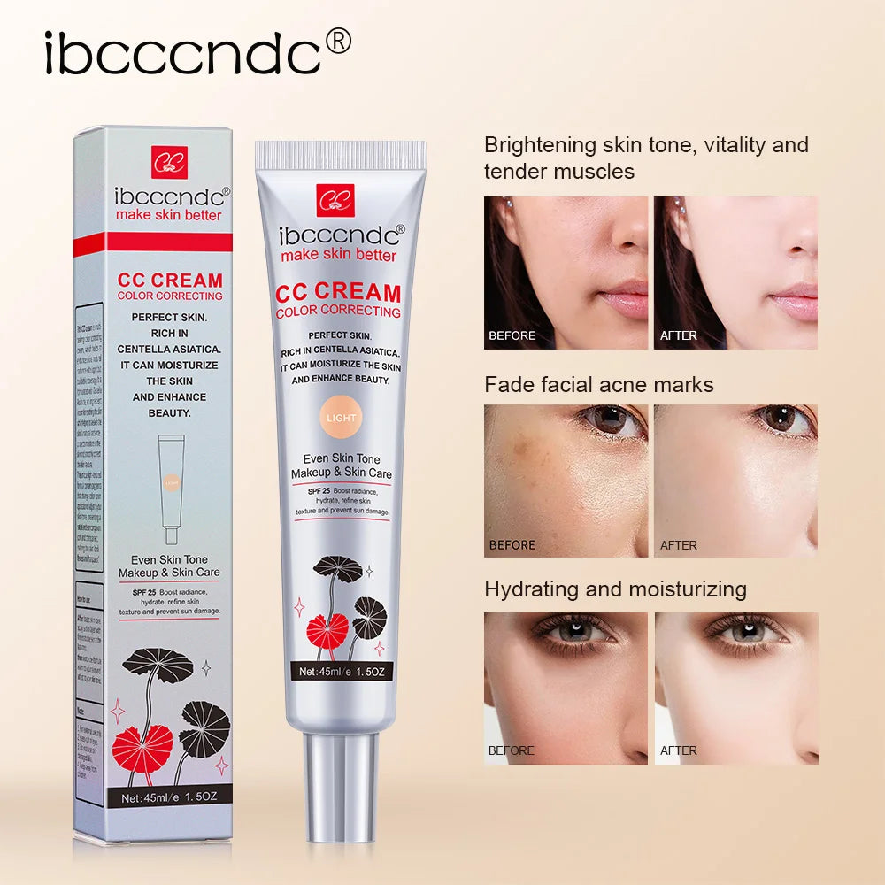 Tidesmit CC cream texture close-up featuring waterproof moisturizing and long-lasting correcting face makeup coverage