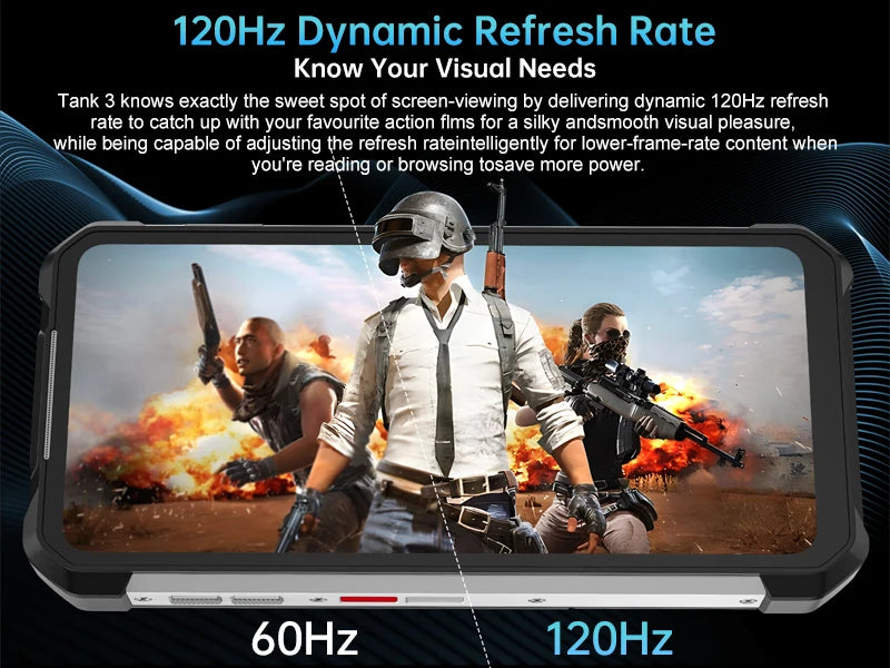 Unihertz 8849 Tank 3 by Smartphone 5G 32GB+512GB  200MP 120Hz 23800mAh 120W Charger Cell Phone Dimensity 8200 Mobile Phone - Tidesmit