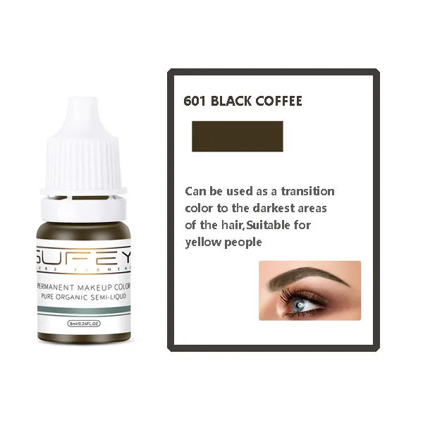 Microblading Pigment 8ml - Professional Permanent Makeup Brow Ink Permanent Makeup Machines 601black coffee Tidesmit