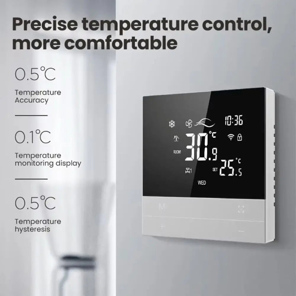 Tuya WiFi Smart Central Air Conditioning Thermostat Switch Smart Life App Remote Voice Control Compatible with Alexa Google Home