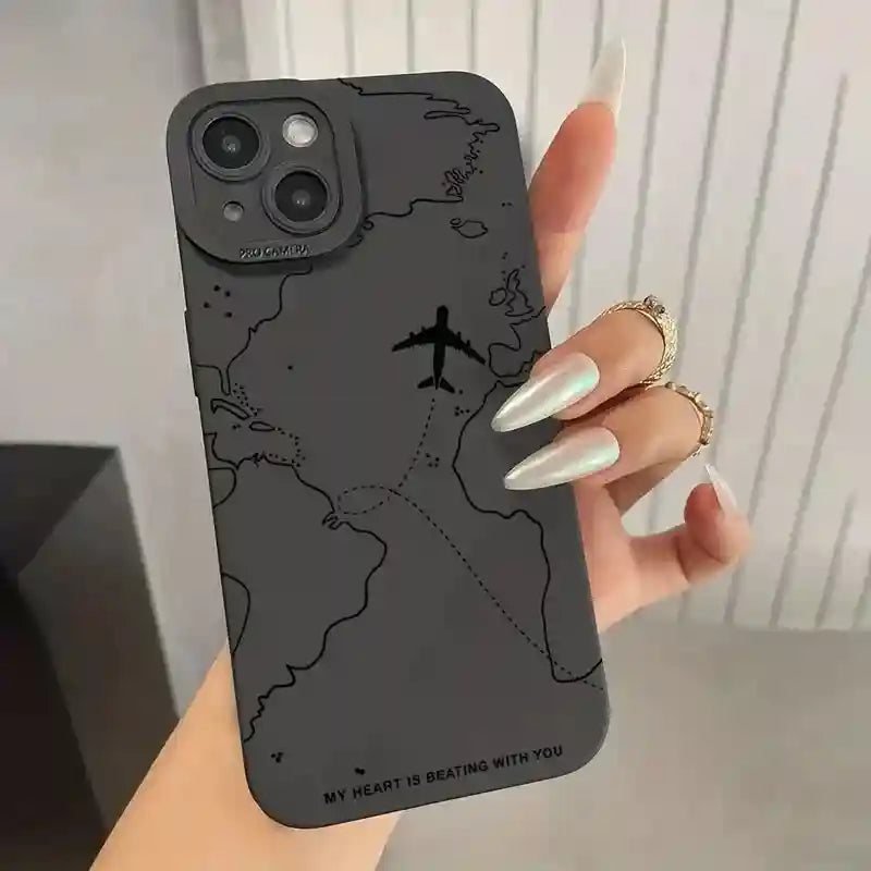 Airplane Route Phone Case | Shock-Absorbing Travel Cover for iPhone Tidesmit