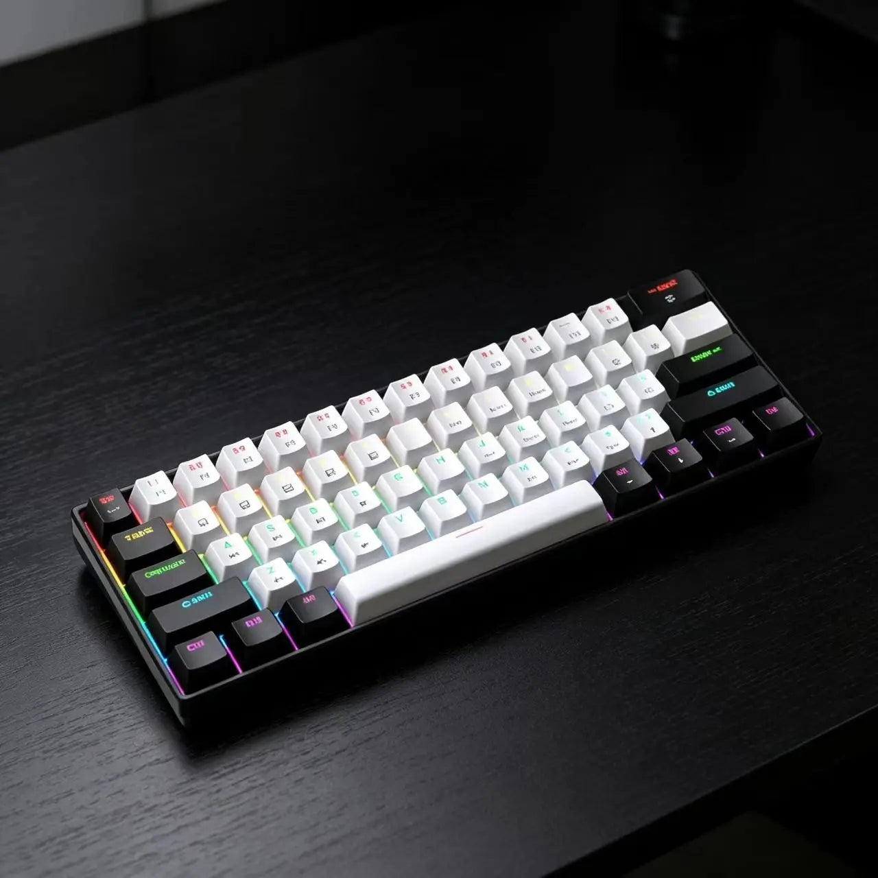 61 key Gaming Mechanical Keyboard RGB Backlit Ultra Compact Mini Layout Suitable for PC/Mac Gamers and Typists