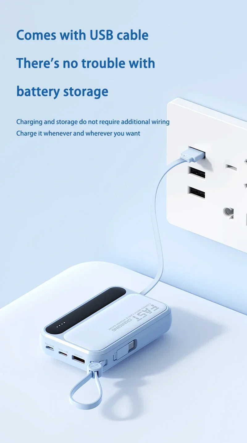 Tidesmit Portable Charger: Fast Charging Power Bank with 4 Cables Tidesmit