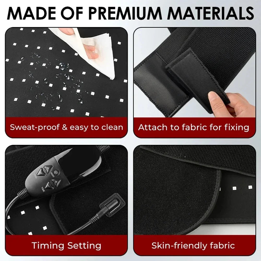 210pcs LED Bead Red Light Belt Red Infrared Light Therapy Pad LED Beauty Devices for Face and Body Back Knee Hands Feet Relief